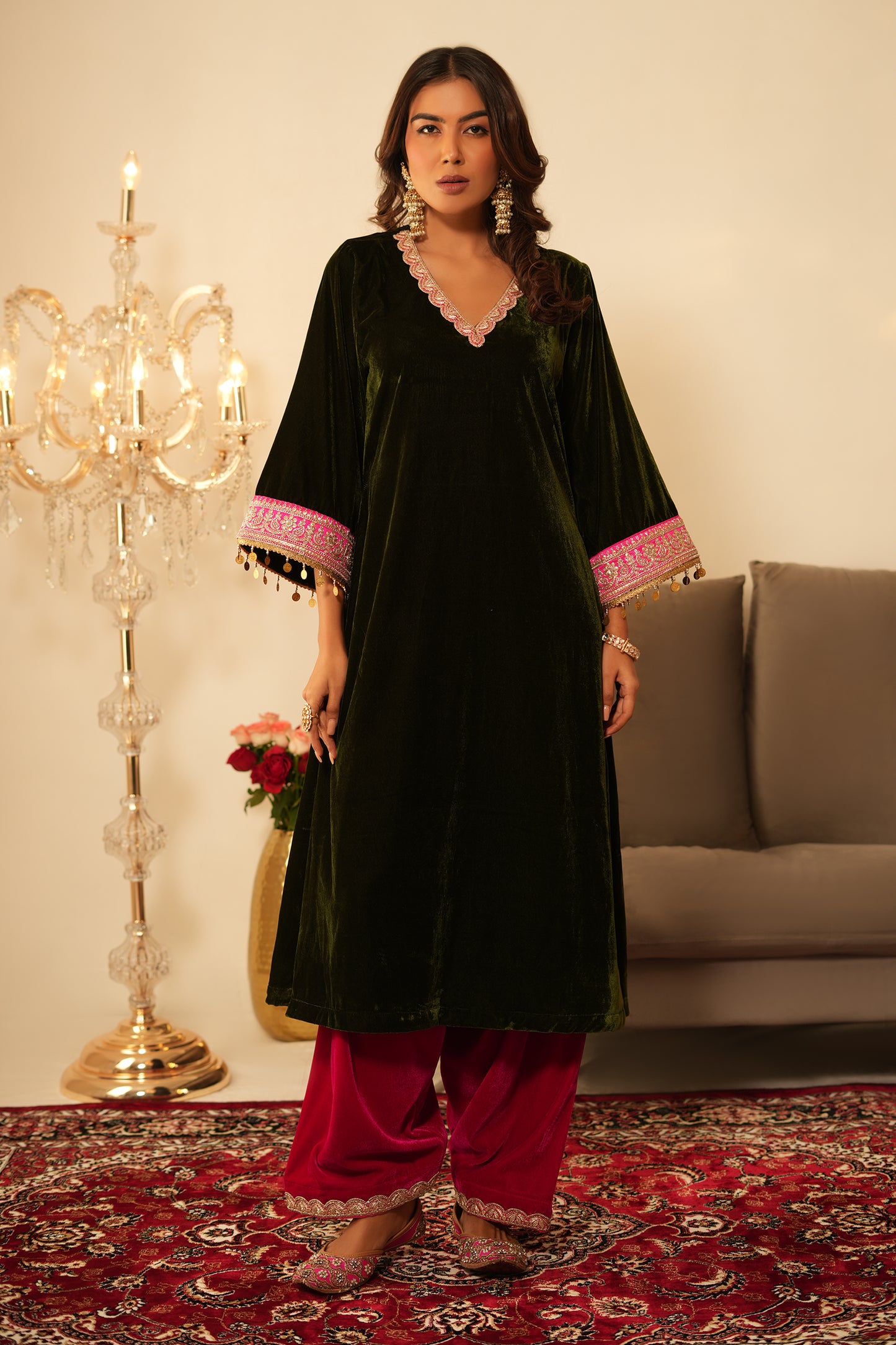 JUZ GREEN VELVET SET