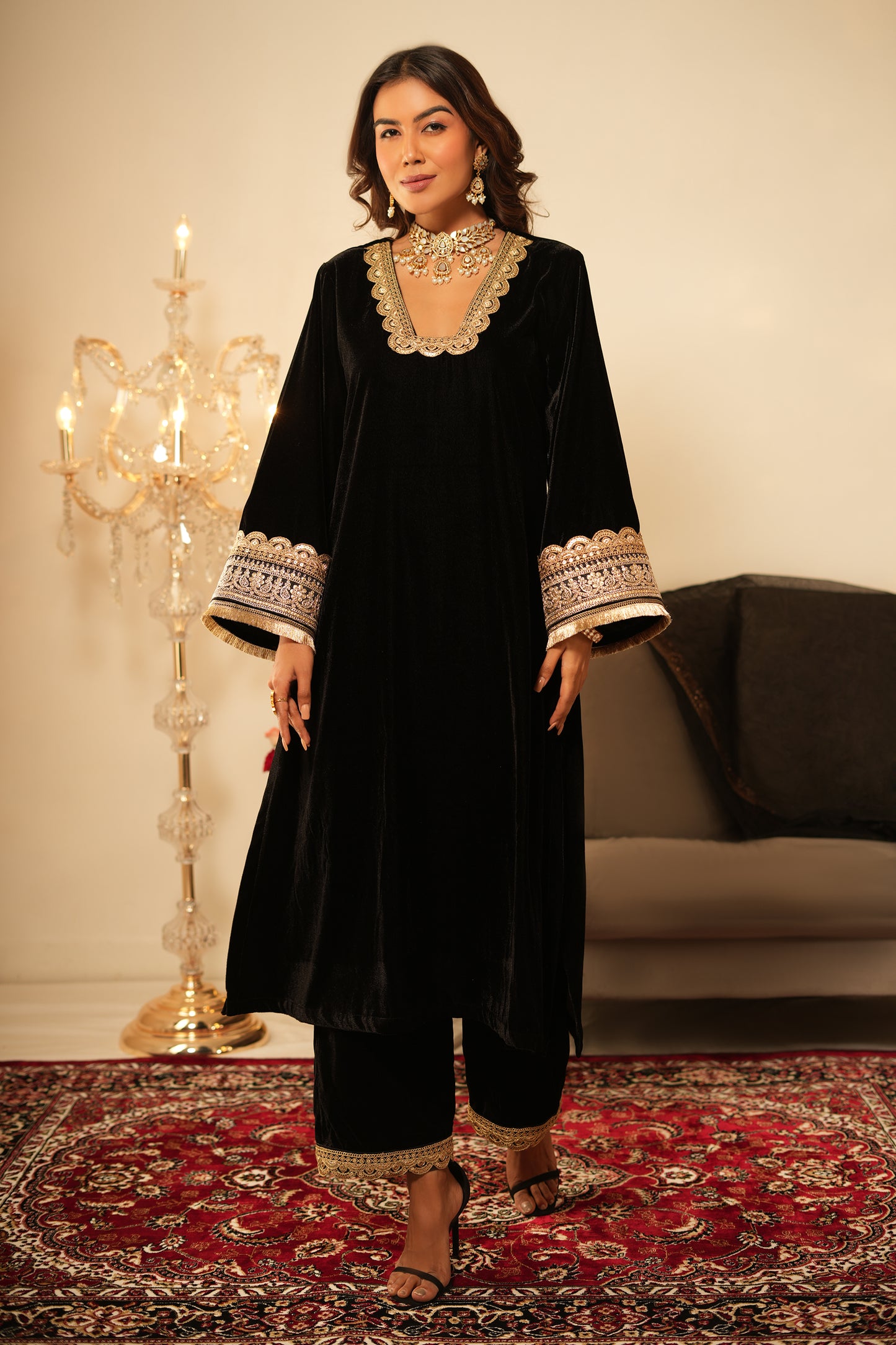 NIRJAH Velvet Suit Set