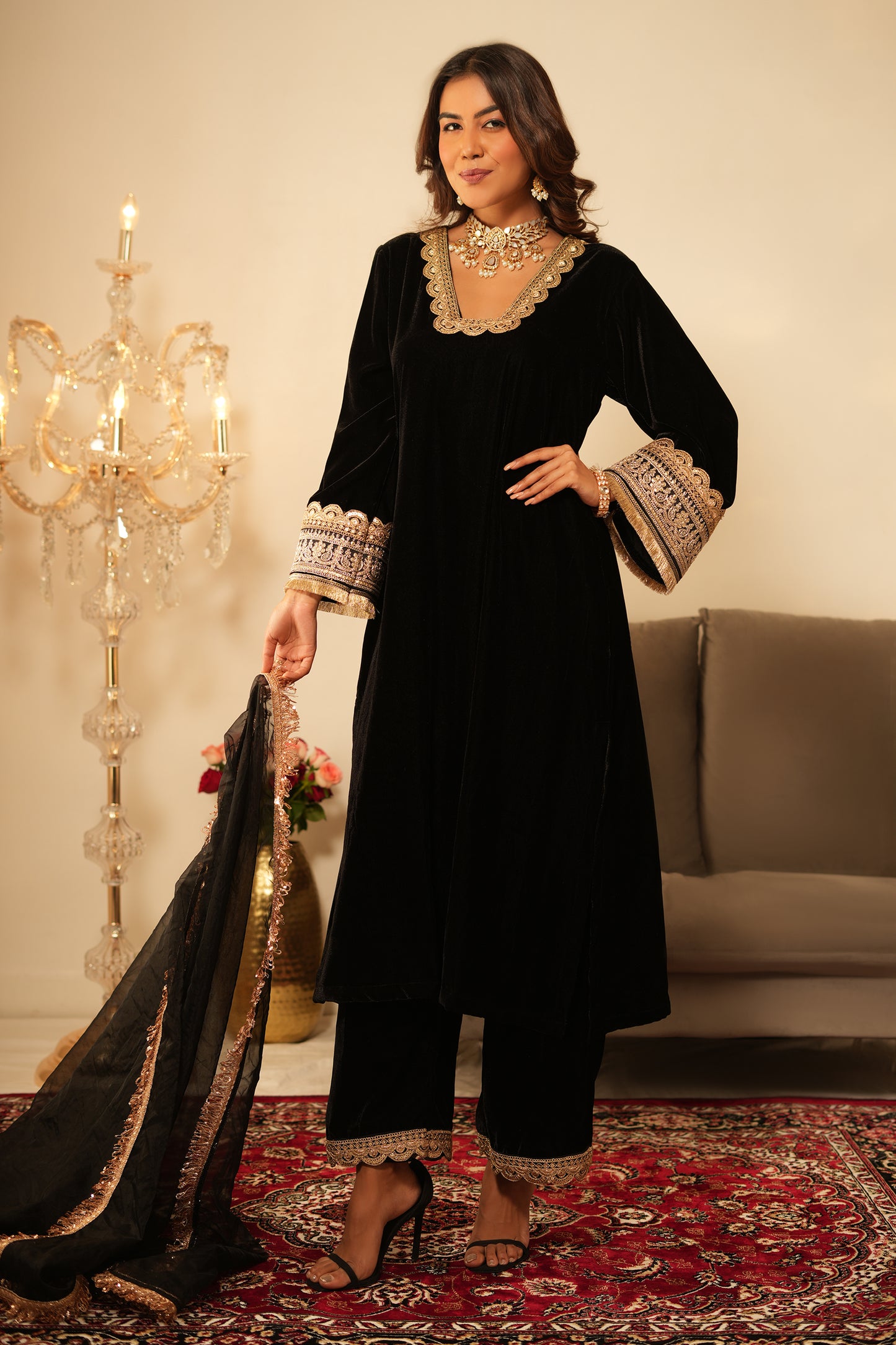 NIRJAH Velvet Suit Set