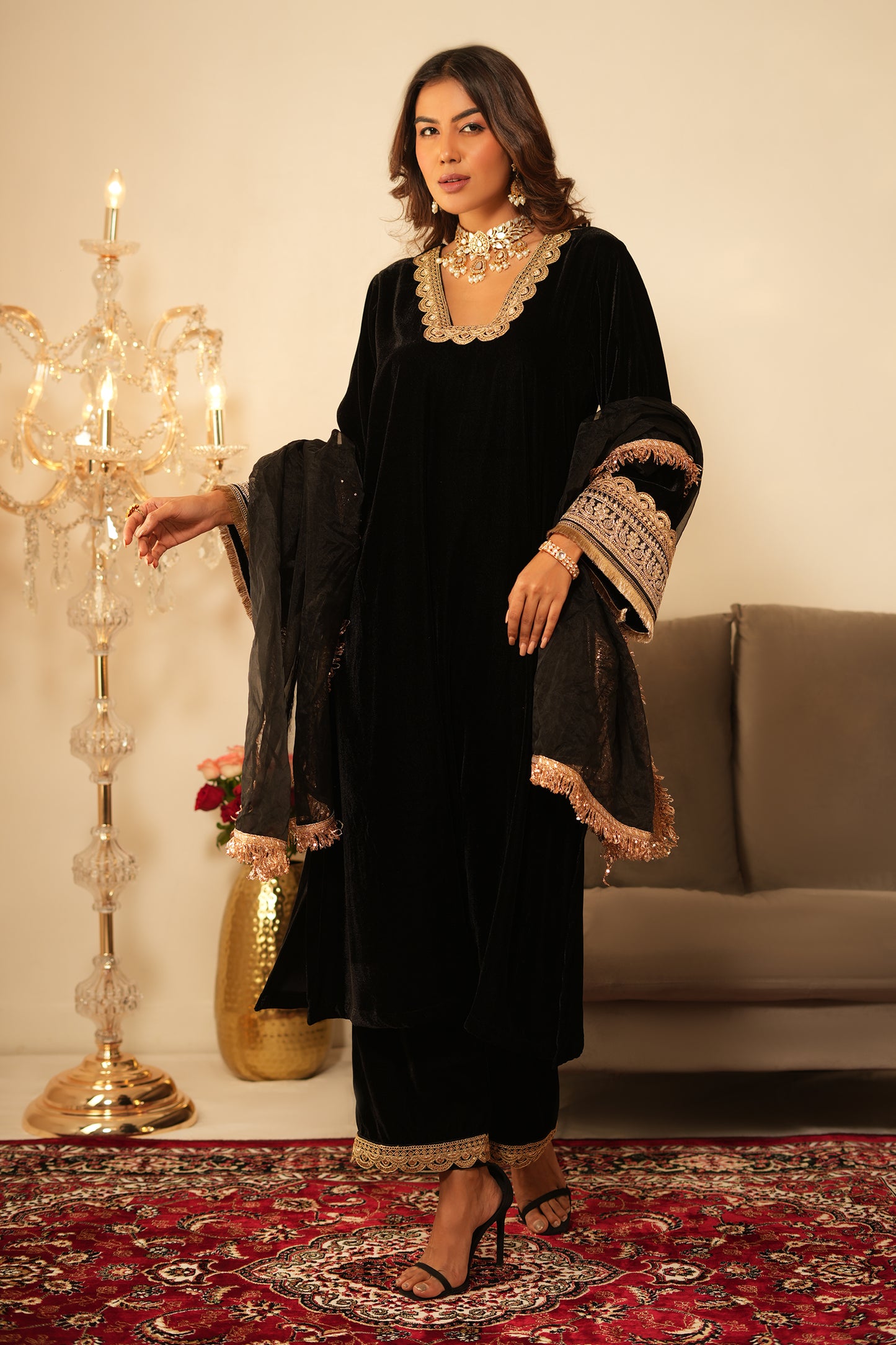 NIRJAH Velvet Suit Set